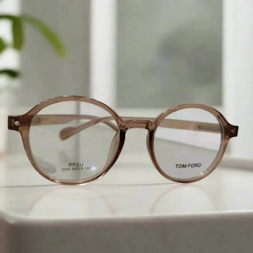 Tom Ford Glasses First Copy | Transparent Brown Frame for Unisex