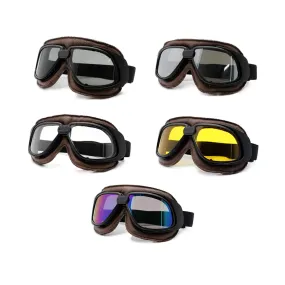 Universal Motorcycle Vintage Goggles Pilot Motorbike Scooter Biker Moto Glasses Steampunk Goggles for Harley Helmet Google