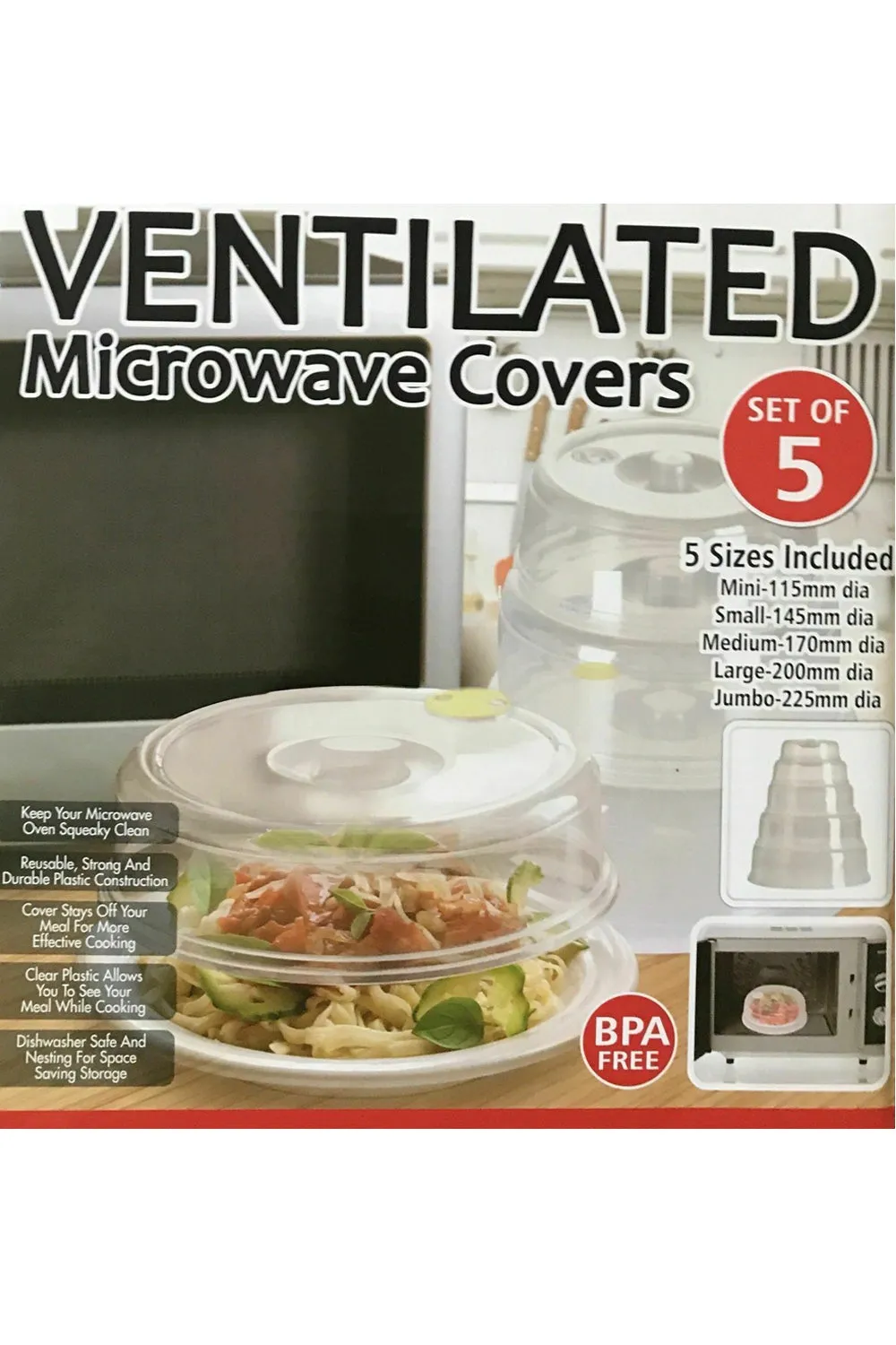 Ventilated Microwave Covers - Set of 5