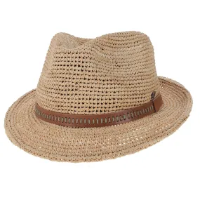 Walrus Hats Crocheted Raffia Straw Fedora Hat