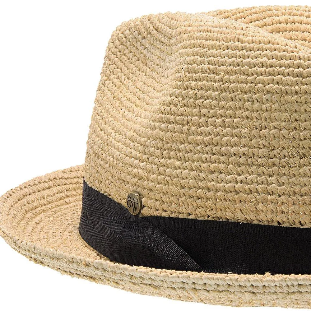 Walrus Hats Crocheted Raffia Straw Fedora Hat