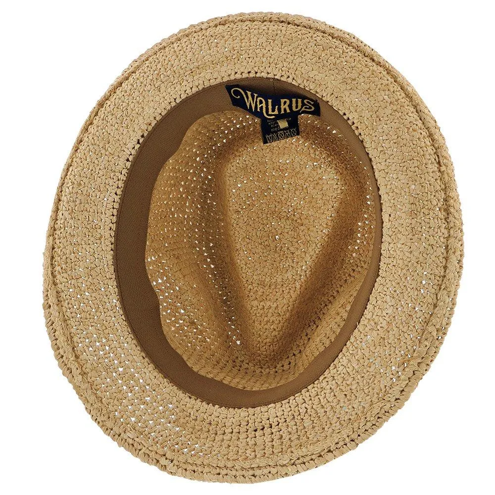 Walrus Hats Crocheted Raffia Straw Fedora Hat